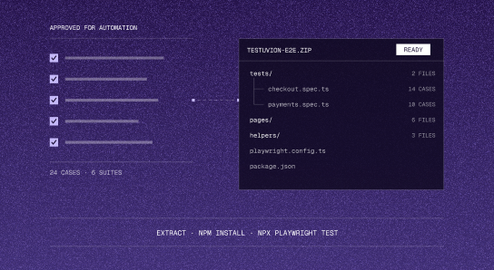 A runnable Playwright project, downloaded as a ZIP