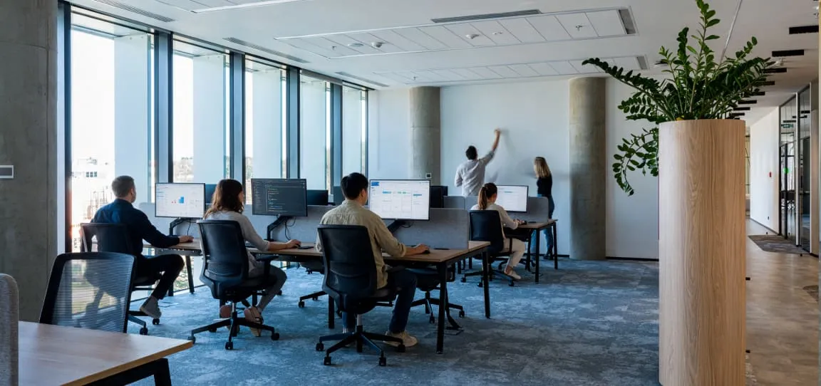 The team at their desks